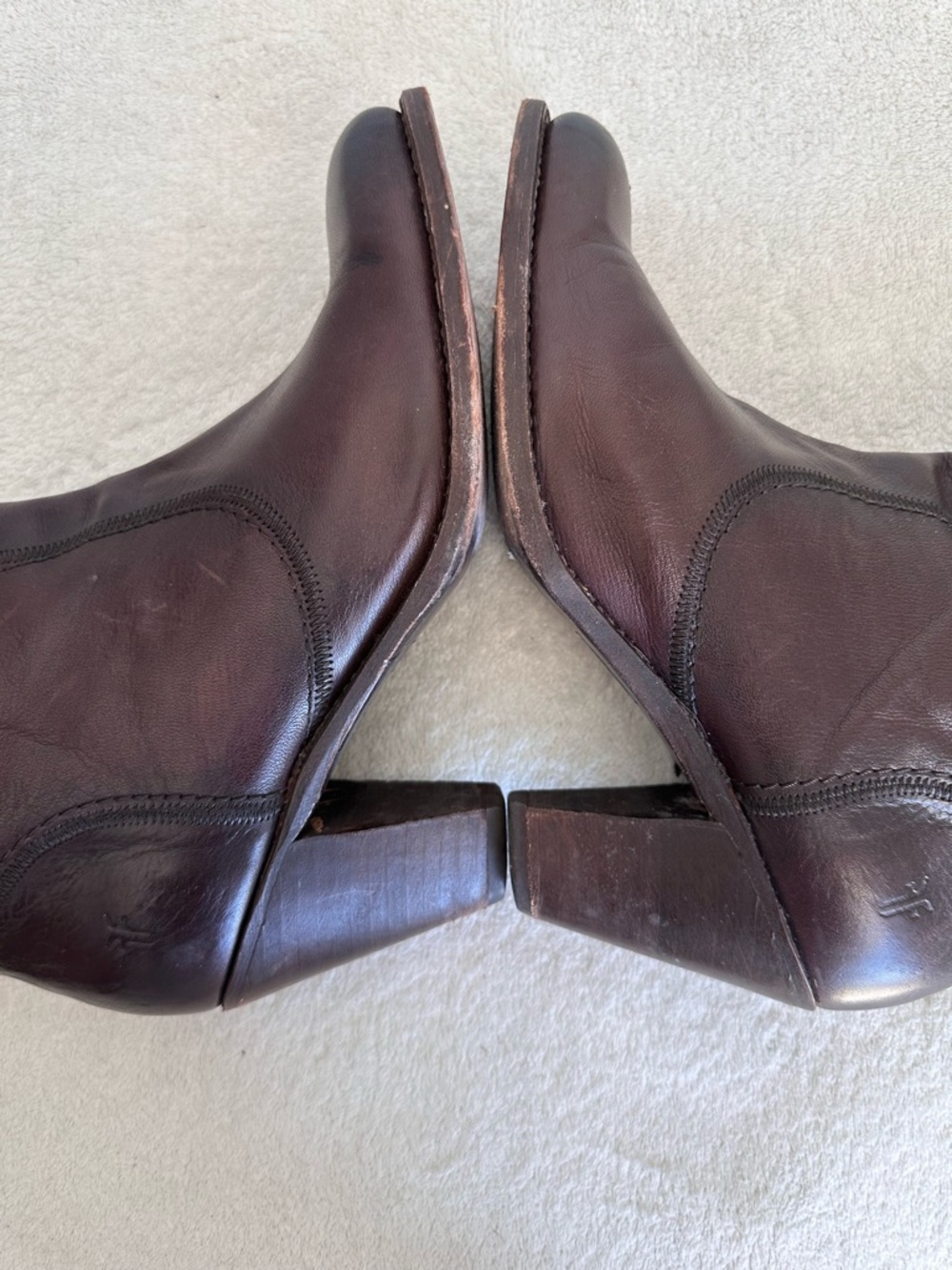 Frye Mustang Stitch Tall Boots Brown Women’s 9.5 Riding Western Knee High - Picture 9 of 12